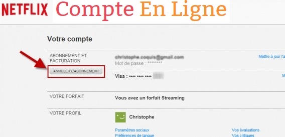 supprimer compte Netflix