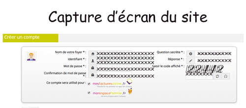 Créer un compte espace famille