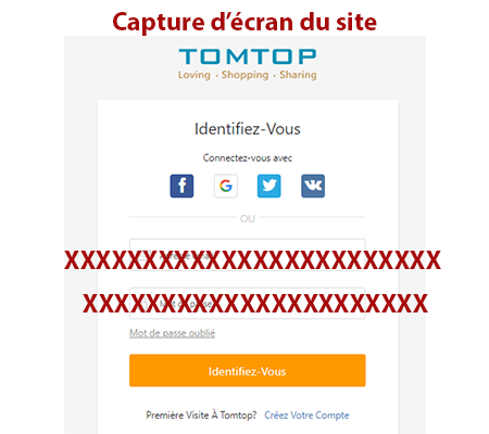 Tomtop mon compte connexion