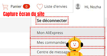 se deconnecter aliexpress