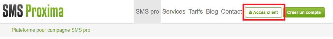 Accès client SMS Proxima
