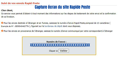 suivre colis international poste Tunisie