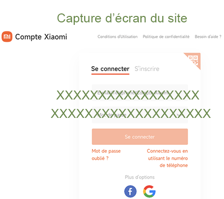 Connexion compte sur id.mi.com