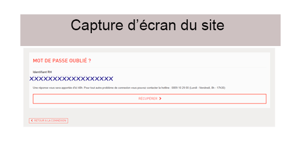 Mon espace habillement la Poste récupération Mot de passe