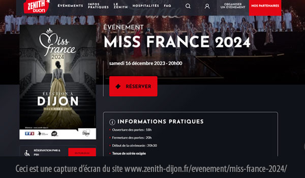 Zénith Dijon Miss France 2024