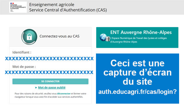 Connexion à l'ENT Auvergne Rhône-Alpes pour les élèves de l’enseignement agricole