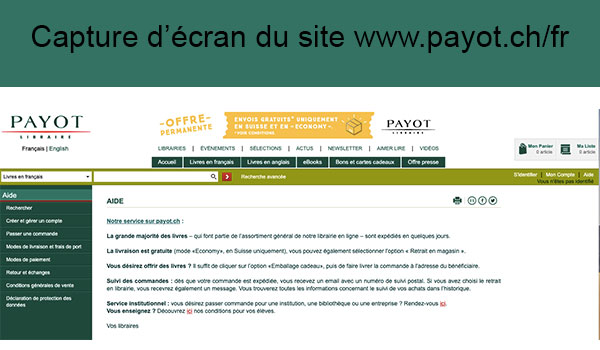 Payot librairie en ligne